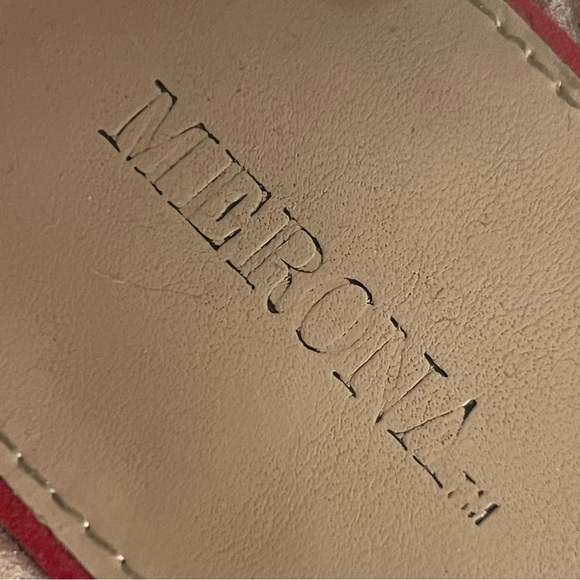 Merona Red Black Open Toe Sandal Heels - Picture 7 of 7